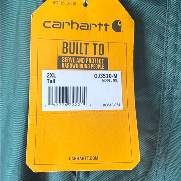 Carhartt Men Forest Green Raincoat Storm Defender loose fit - Picture 5 of 8